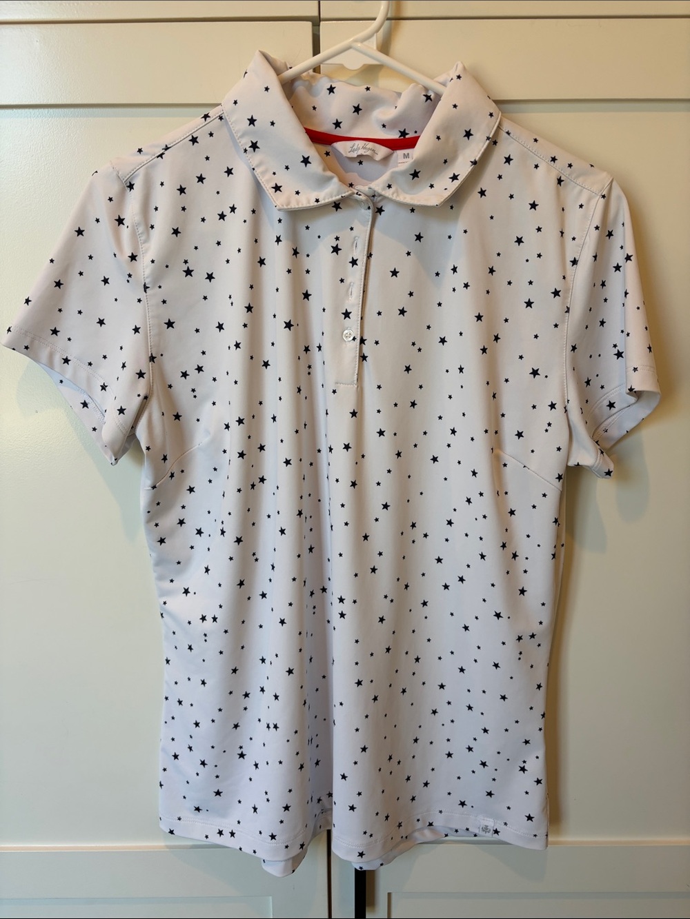 Lady Hagen White Star-Print Golf Polo